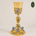 Kielich mszalny złocono-srebrzony, bogato zdobiony 27 cm – KSCM-007