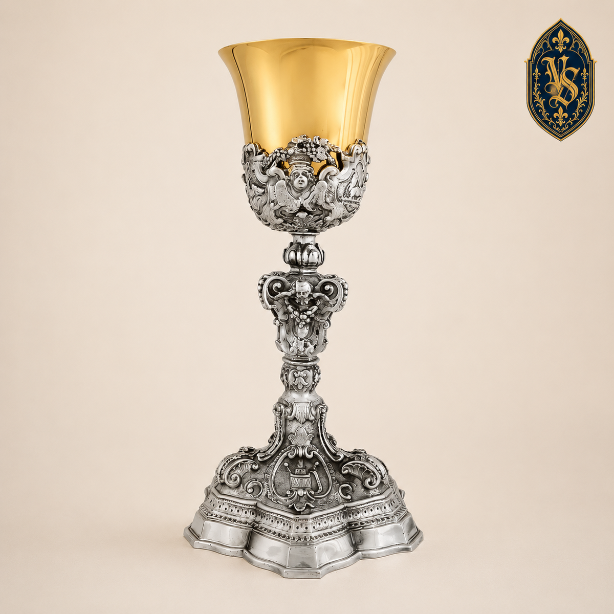Kielich mszalny bicolor, bogato zdobiony 27 cm – KSCM-011