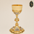 Kielich mszalny złocony, bogato zdobiony z kamieniami 23,5 cm – KSCM-012