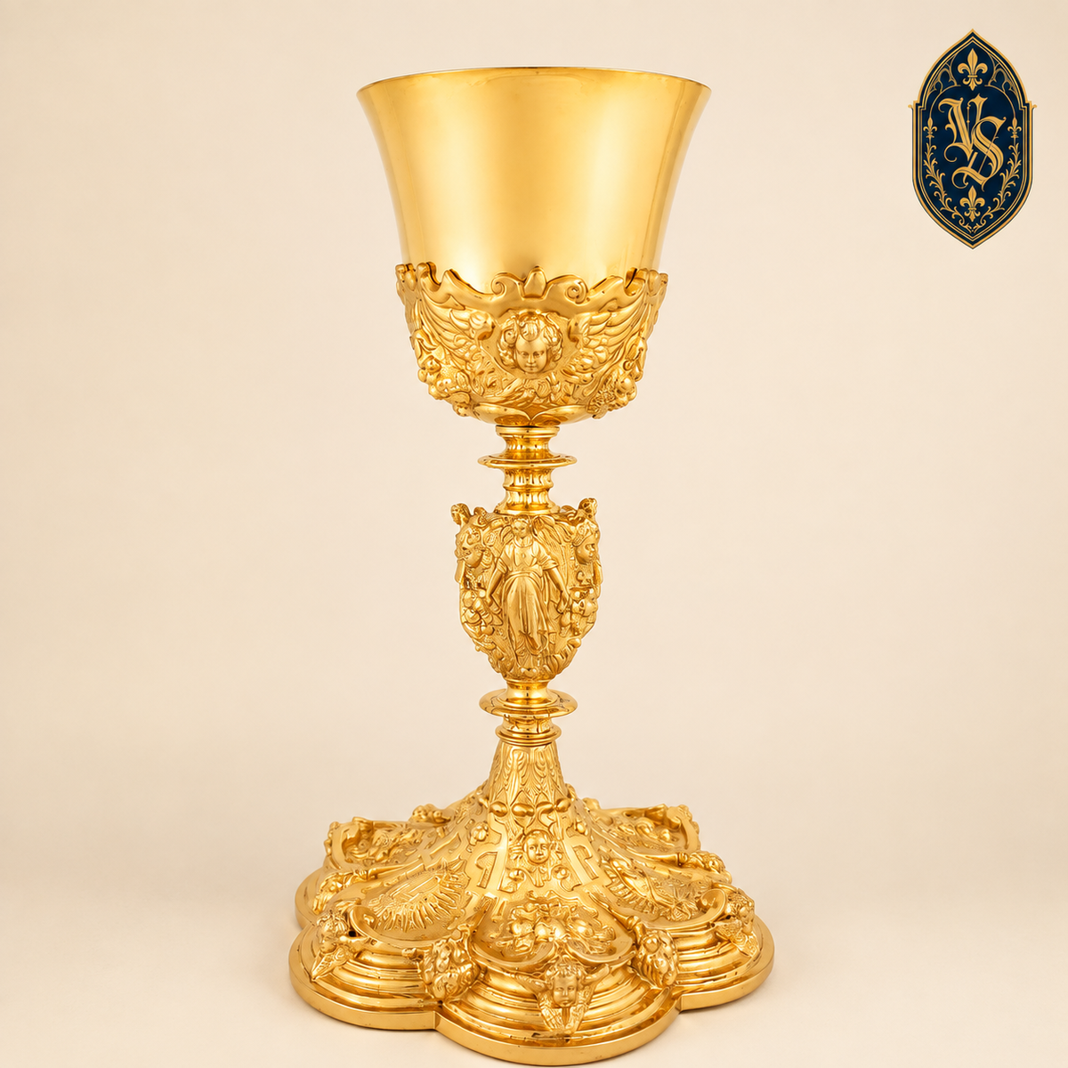 Kielich mszalny złocony, bogato zdobiony 24,5 cm – KSCM-028