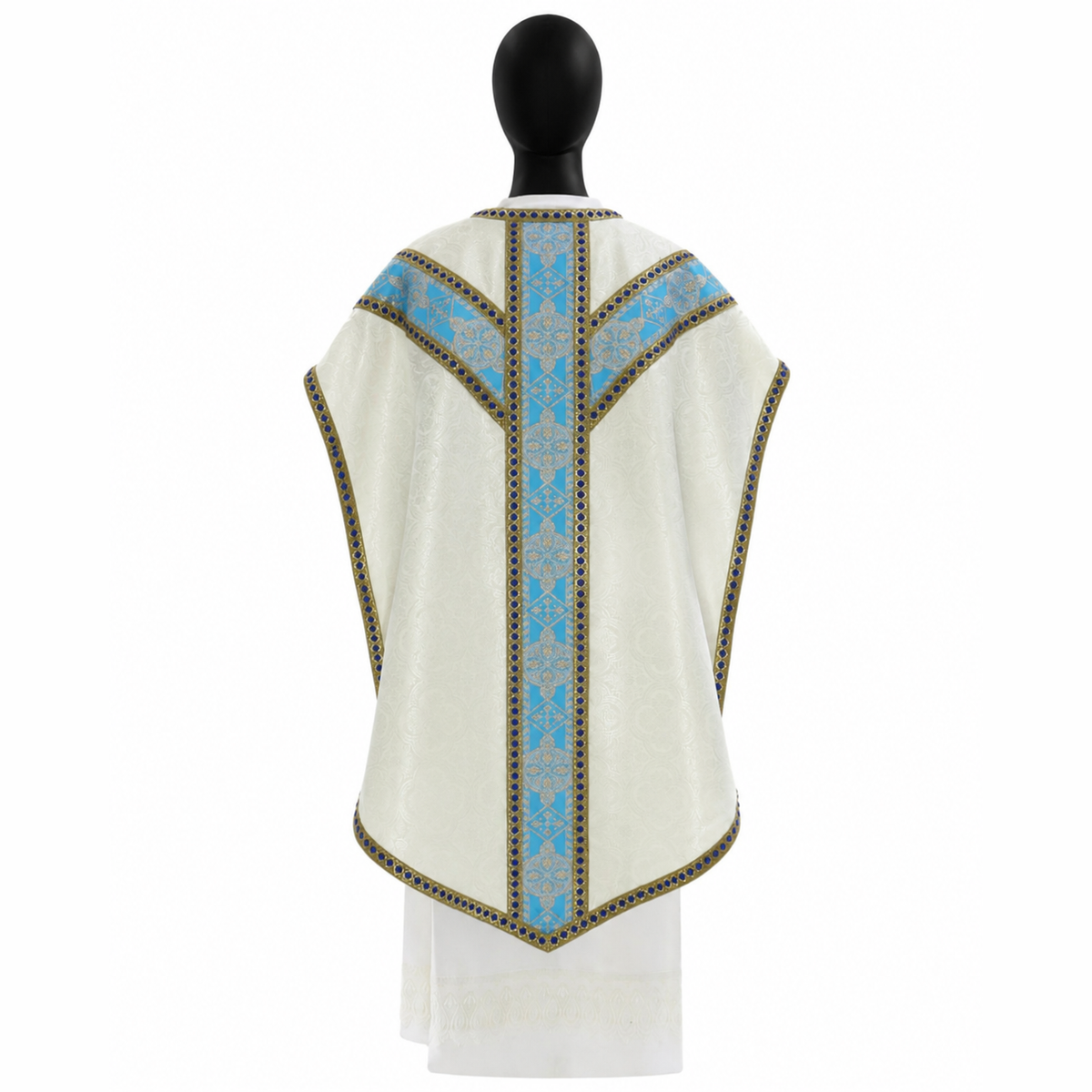 Pugin style chasuble Cream and blue