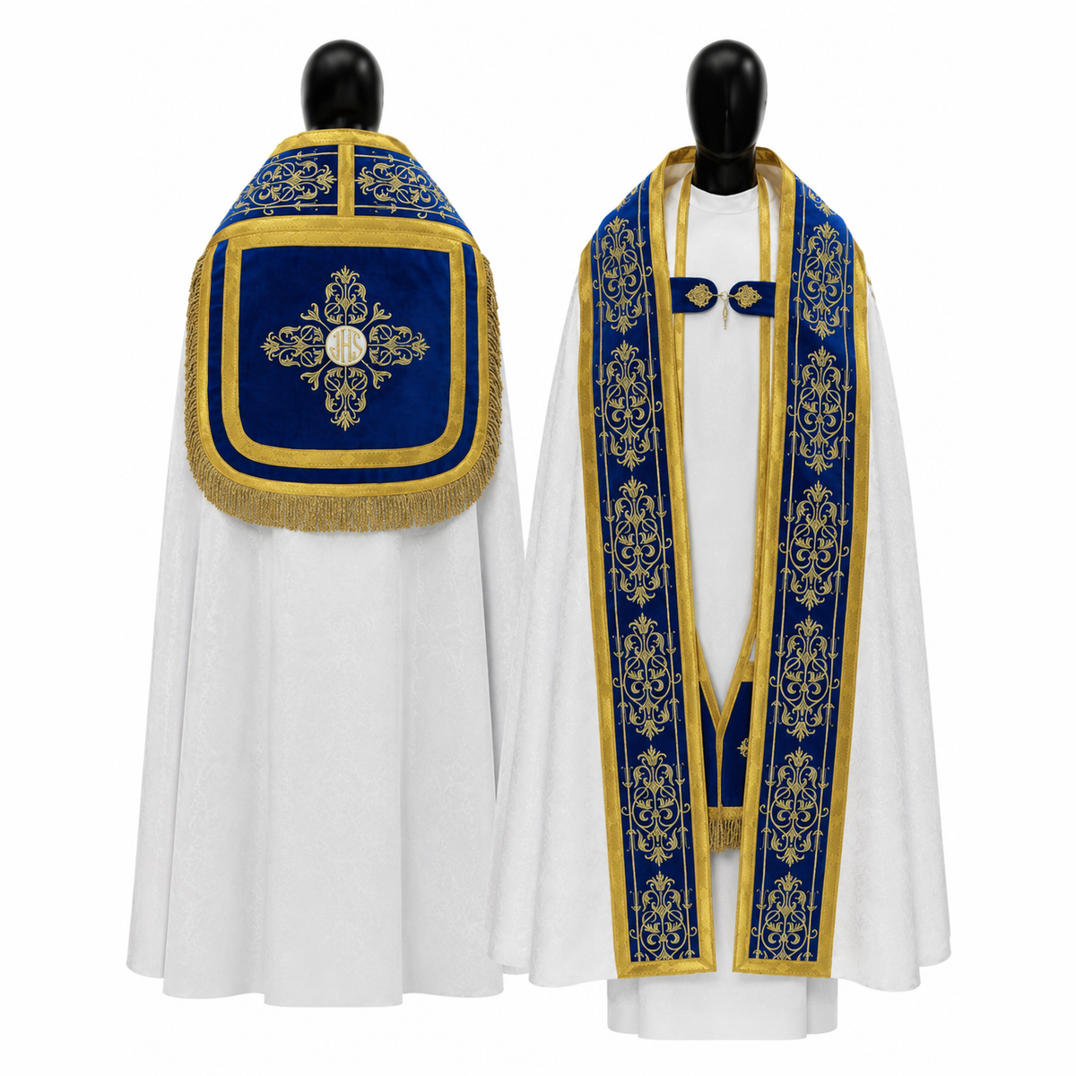 Roman Cape White and Blue