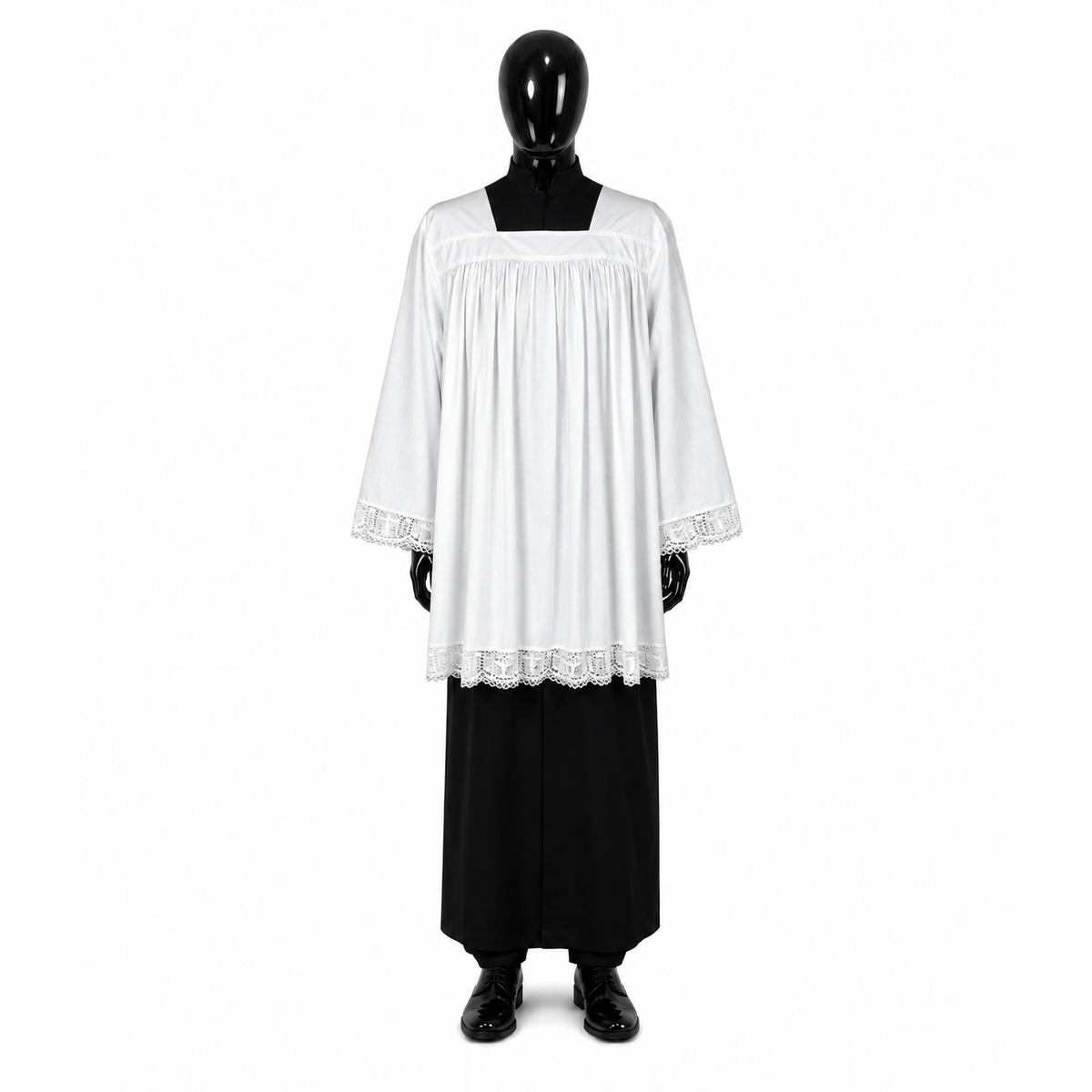 Cotton surplice with lace KM01-021