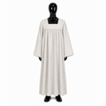 Roman linen alb with gathers plain ALB01-020