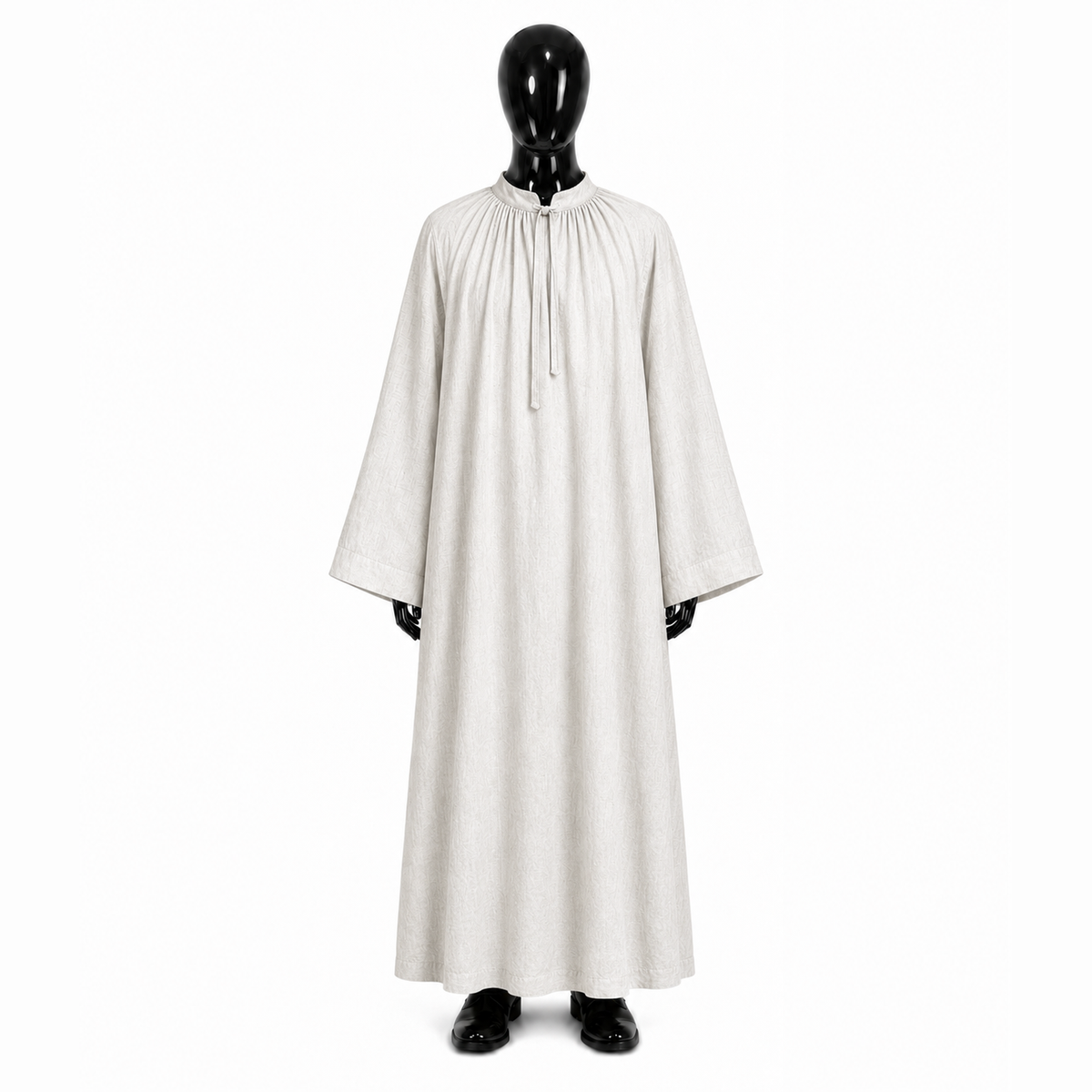 Smooth linen alb with ties ALB01-019