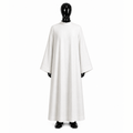 Plain linen alb with a stand-up collar ALB01-018