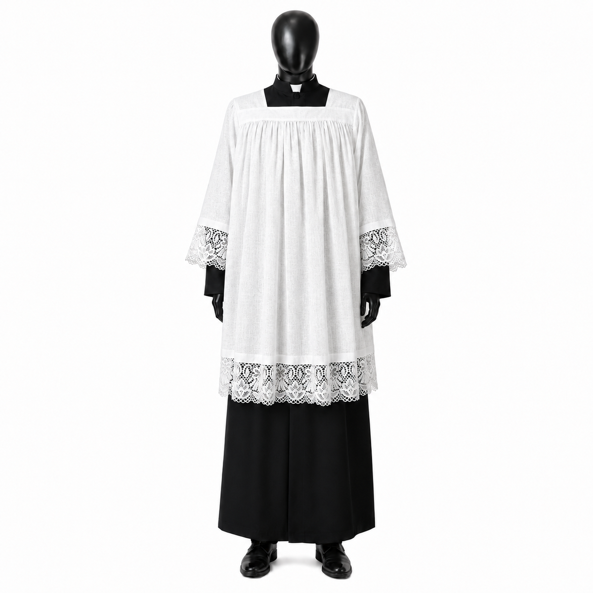 Linen surplice with lace KMR01-027
