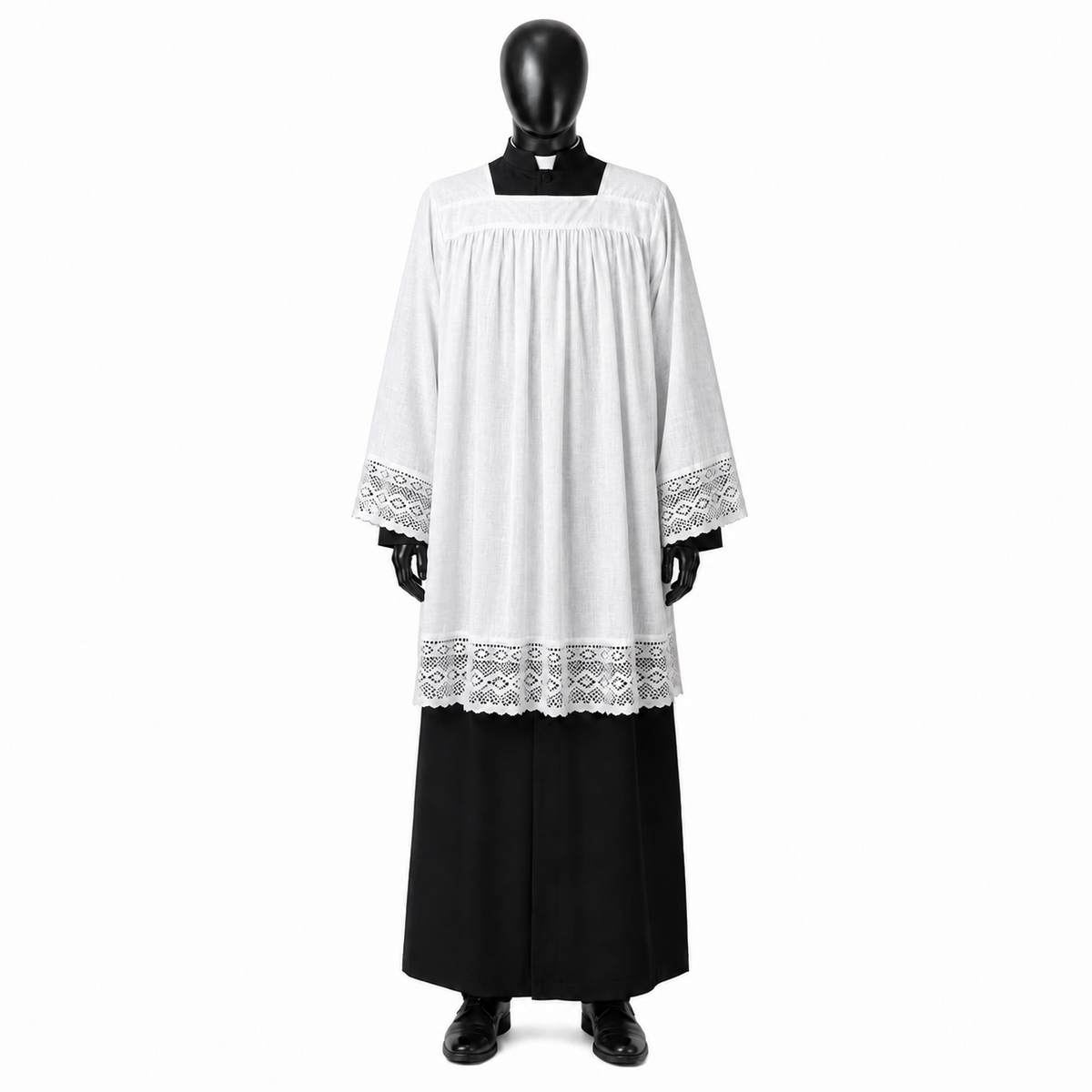 Linen surplice with lace KMR01-028