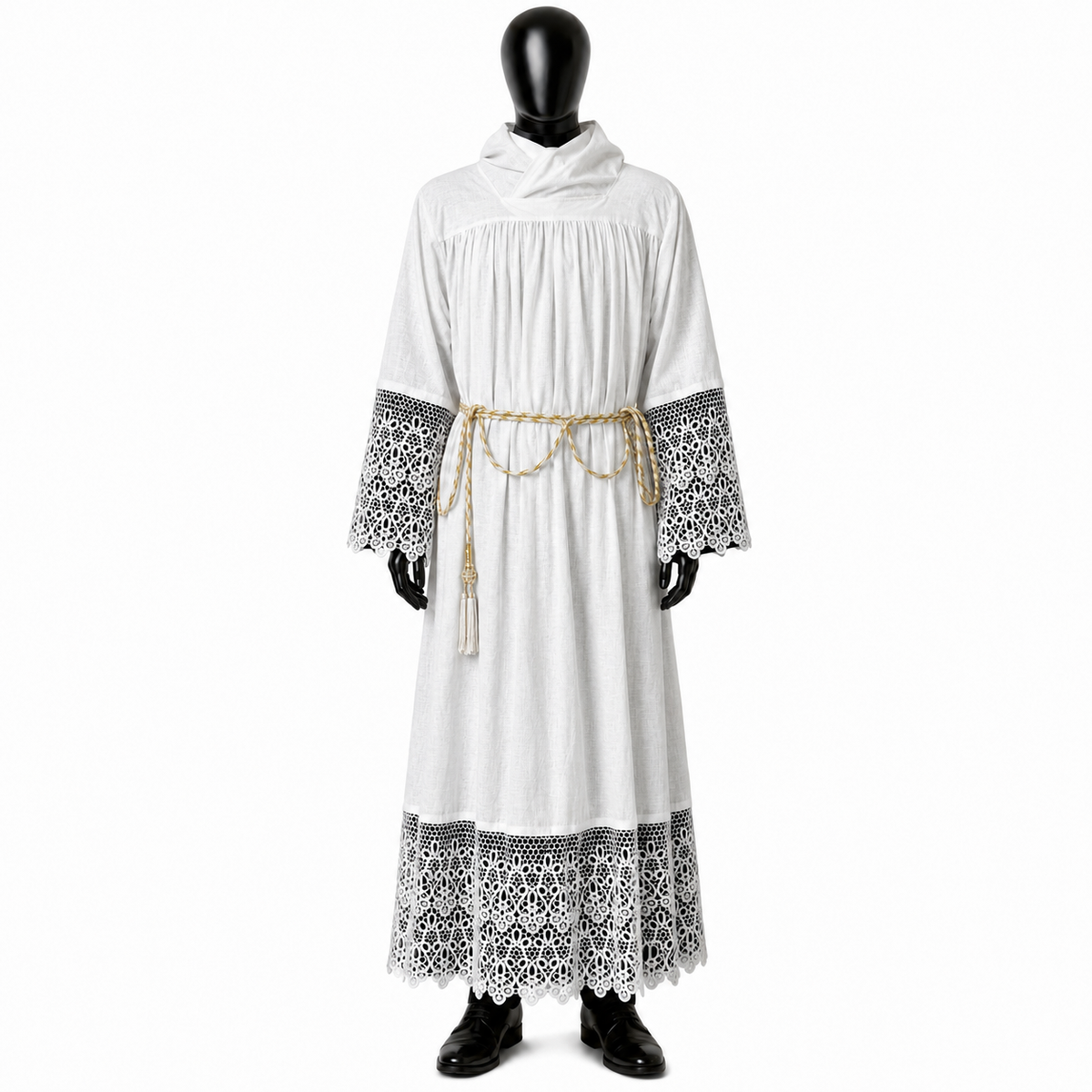 Set: Linen alb + Humeral veil ALB01-025