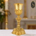 Kielich mszalny barokowy złocony, bogato zdobiony 27 cm – KSCM-006