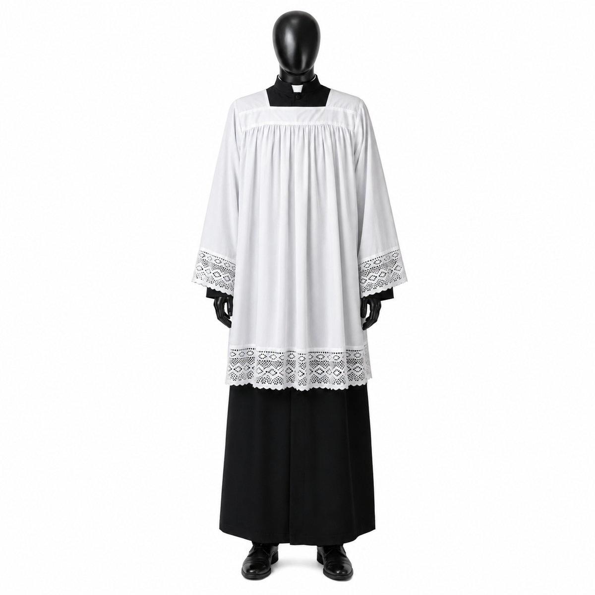 Cotton surplice with lace KMR01-025