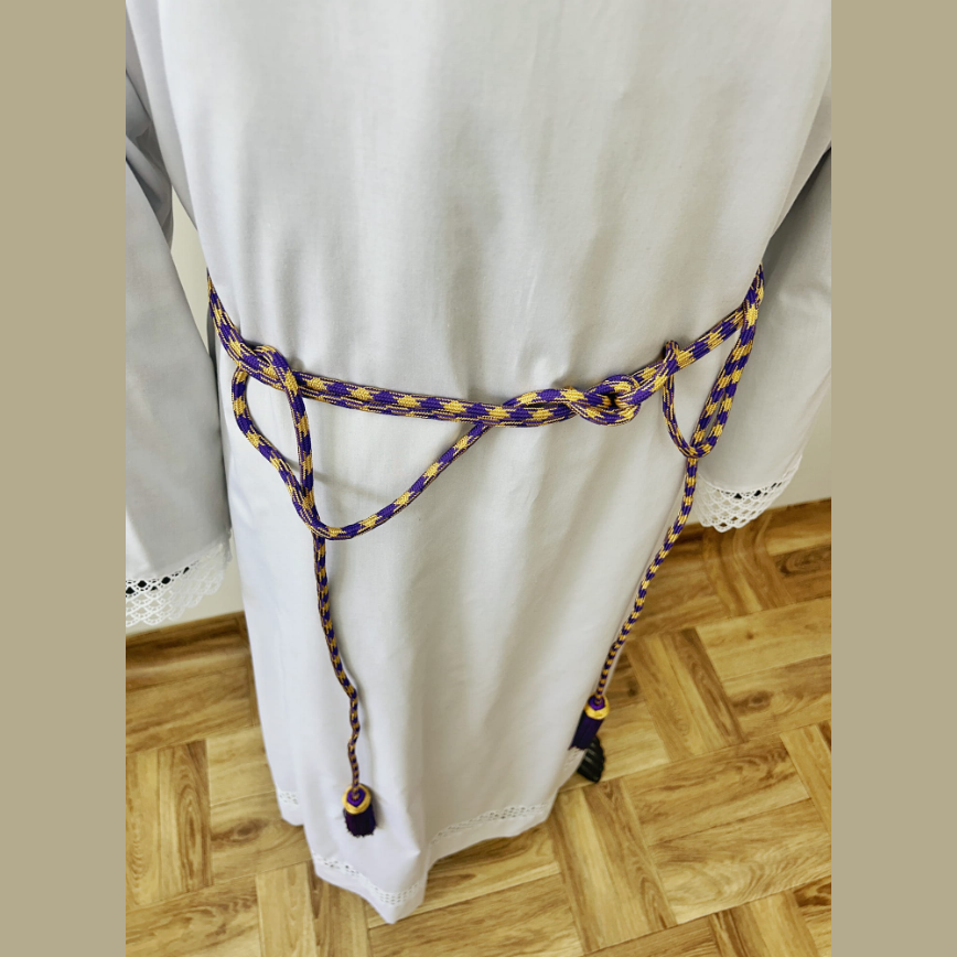 Purple and gold cincture with braided finish CG01-013