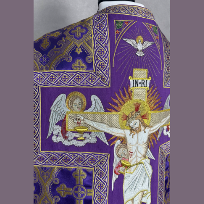 Roman Chasuble "Crucifixion" Violet
