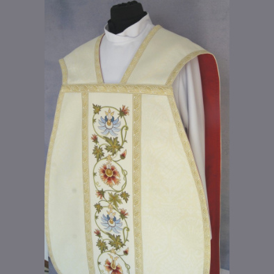 Roman Chasuble with Cross, Cream
