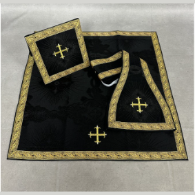 Roman Chasuble with Cross Black