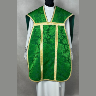 Roman chasuble with cross Green
