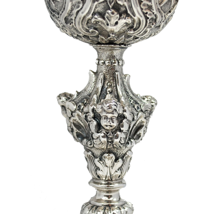 Kielich Mszalny Barokowy, Złocono-Srebrzony, Wysokość 28 cm – KSCM-005