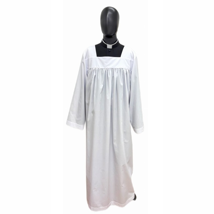 Plain Roman alb with pleating ALB01-009
