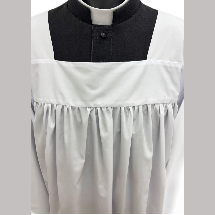 Plain Roman alb with pleating ALB01-009