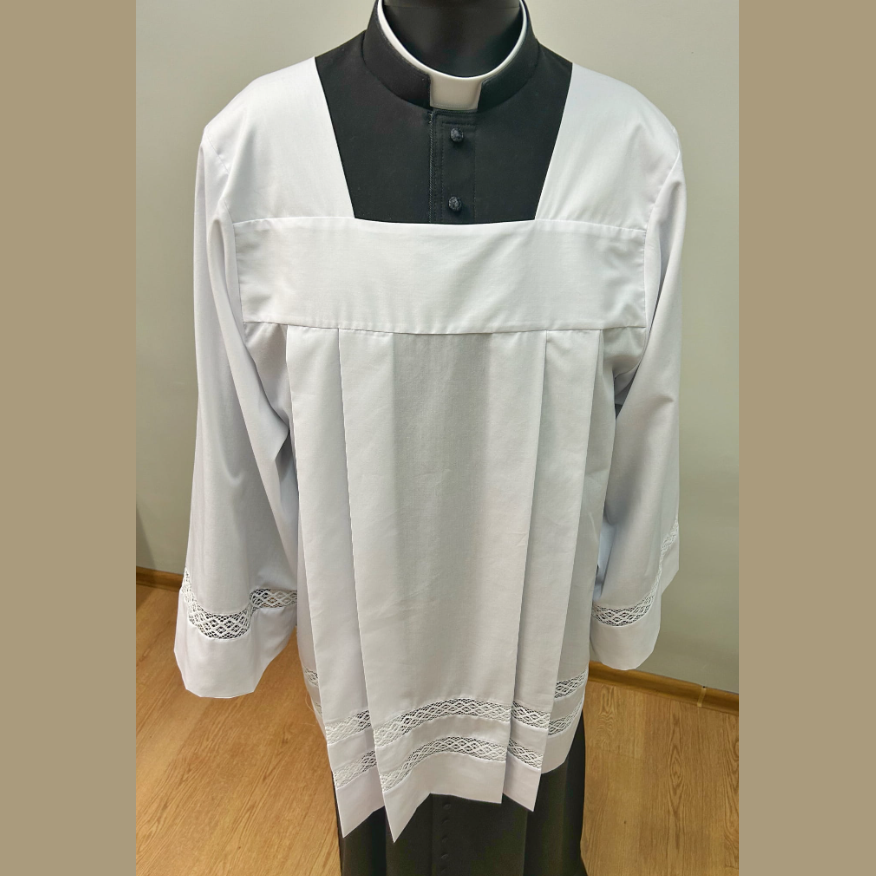 Surplice with two narrow cotton inserts KM01-008
