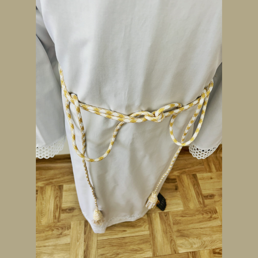 White and gold cincture with decorative finish CG01-005