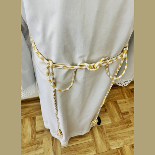 White and Gold Cincture with Braided Finish CG01-006