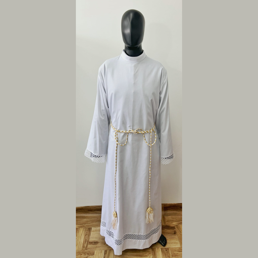 White and Gold Cincture with Braided Finish CG01-006