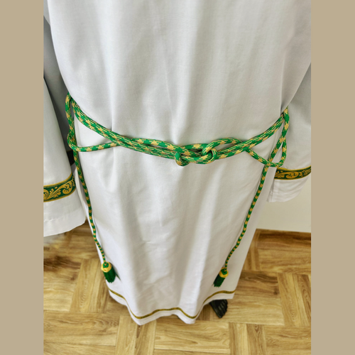 Green and gold cincture with braided finish CG01-019