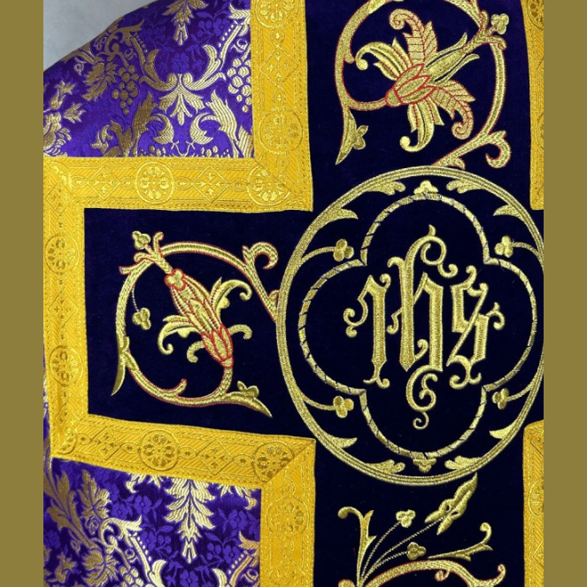 Roman Chasuble with Cross Purple
