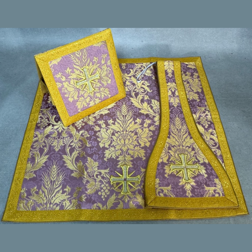 Roman chasuble with cross, Pink and Purple