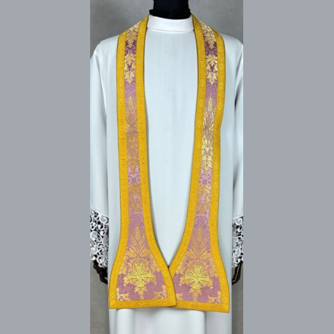 Roman chasuble with cross, Pink and Purple