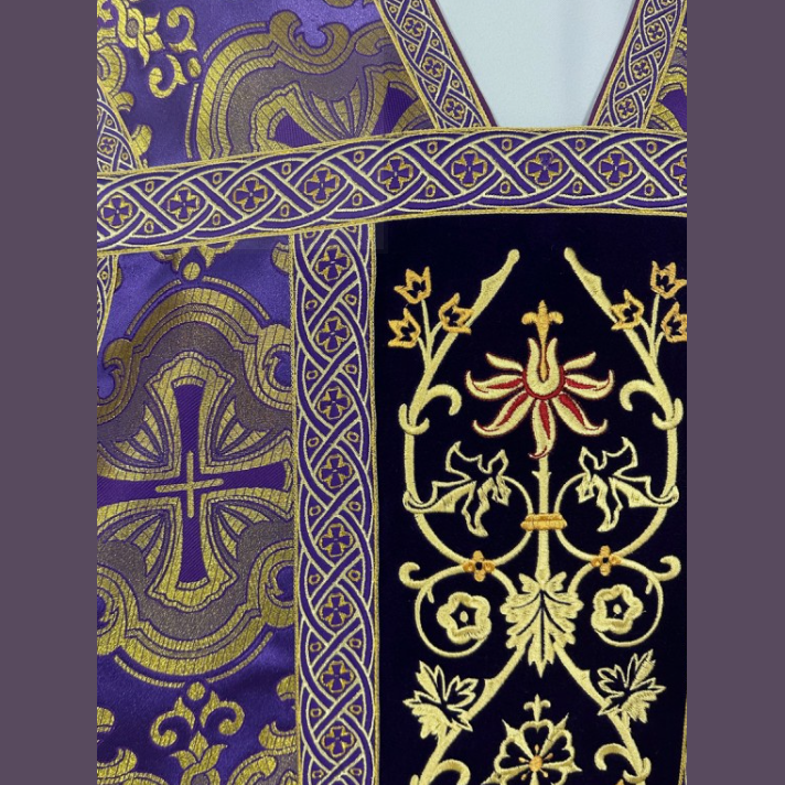 Roman chasuble with cross, Purple