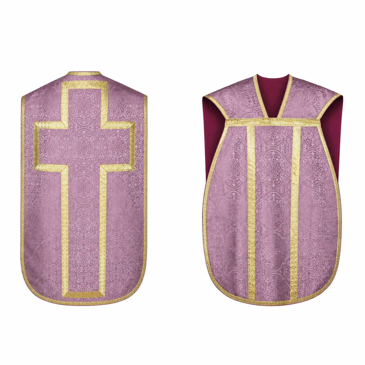 Roman chasuble with a cross Pink