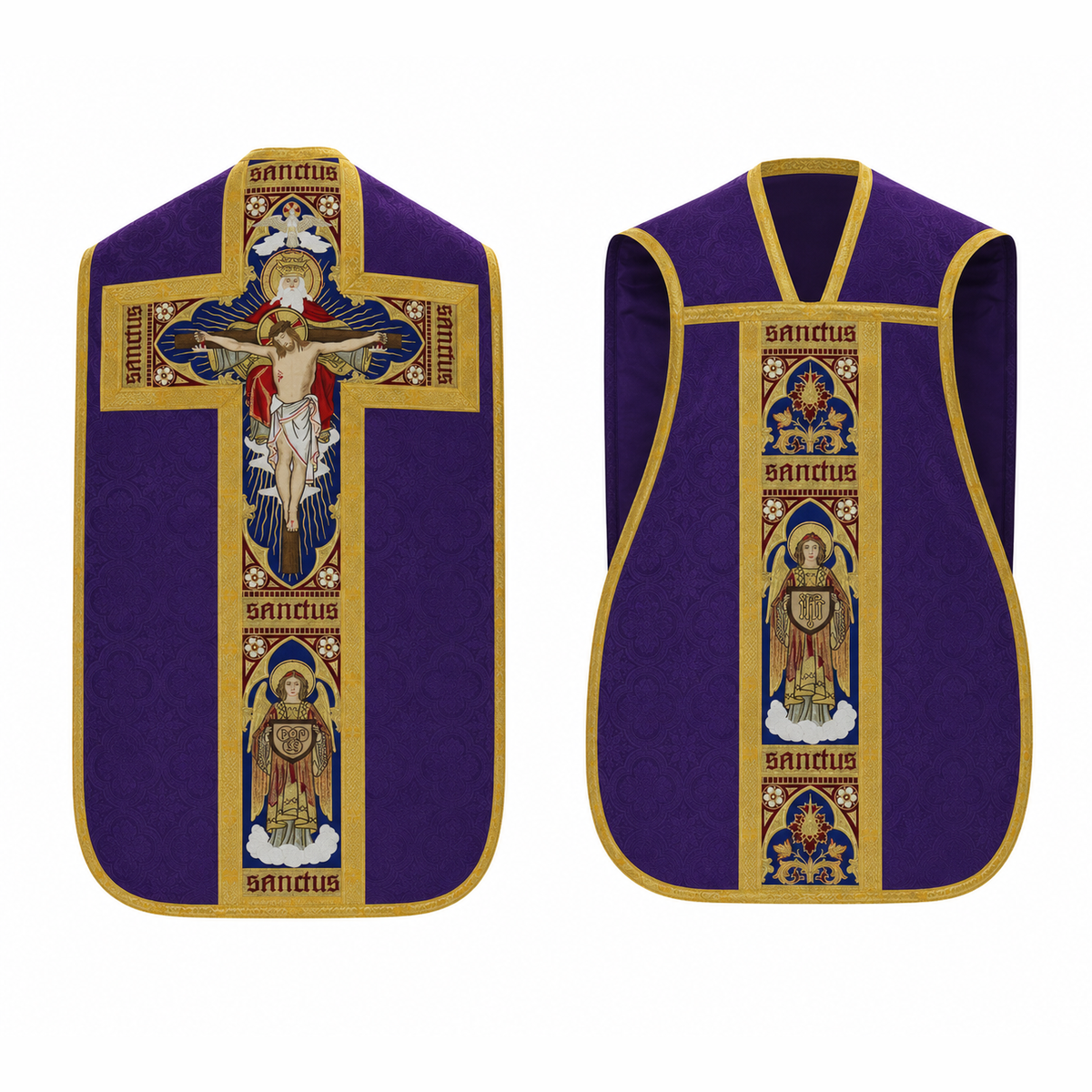 Roman Chasuble with the Holy Trinity, Purple