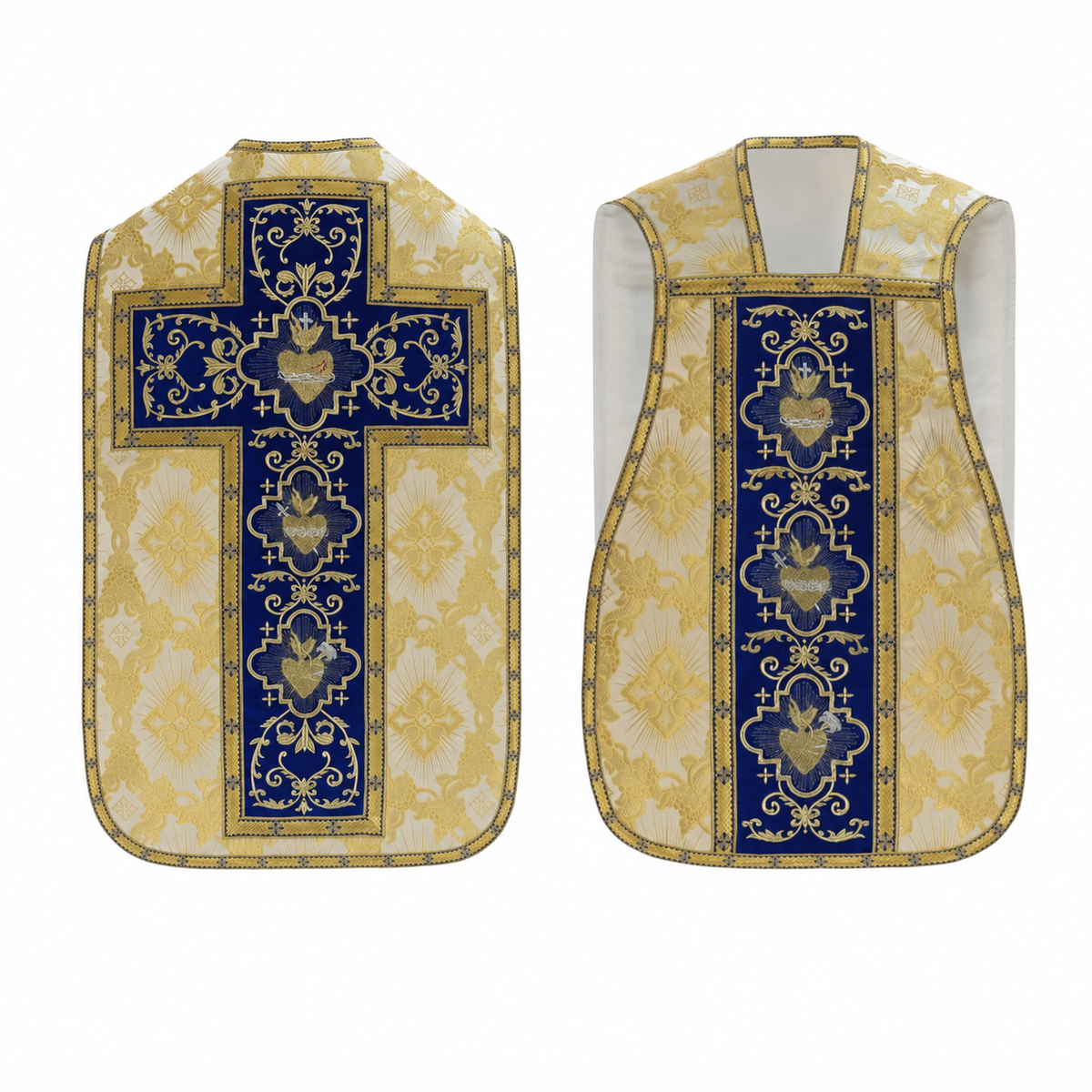 Roman Chasuble "Heart of Jesus, Mary, Joseph"