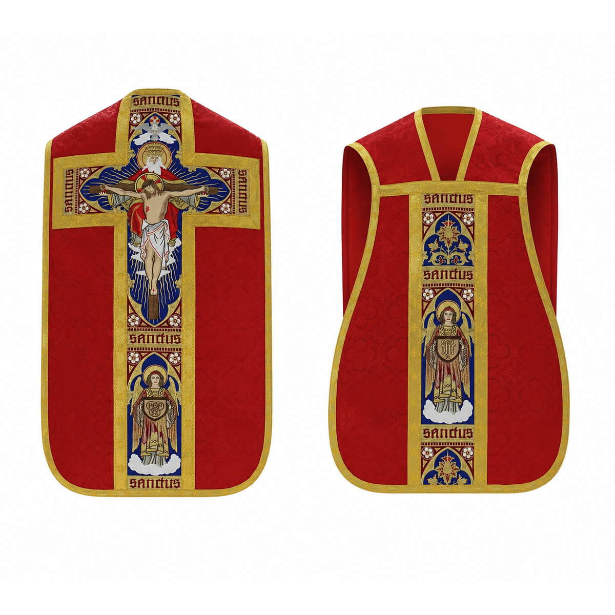 Roman Chasuble with the Most Holy Trinity Red