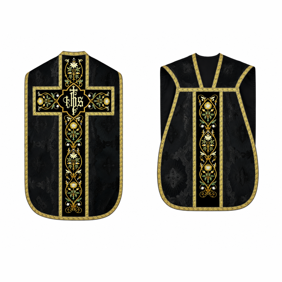 Roman Chasuble with Cross Black