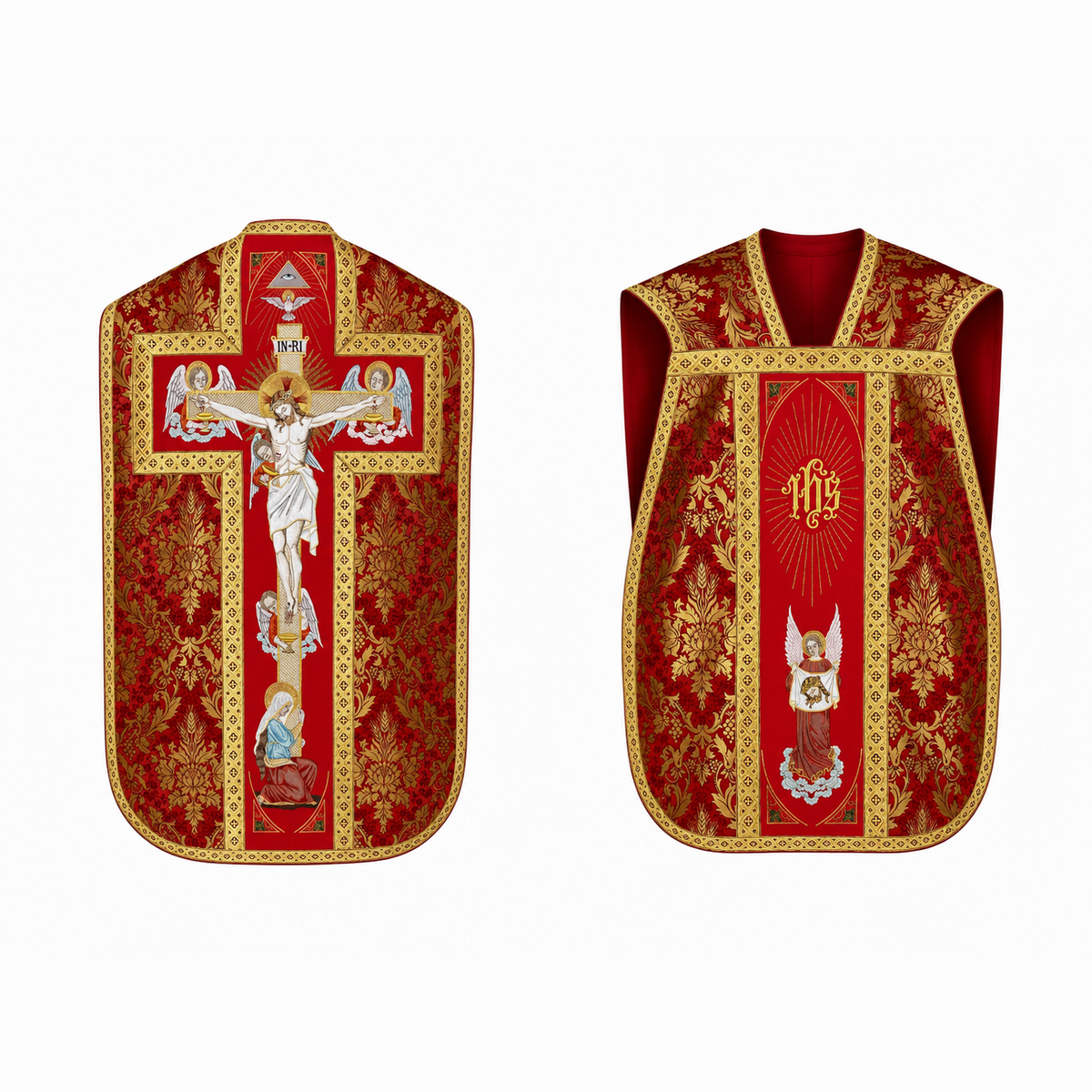Roman Chasuble "Crucifixion" Red
