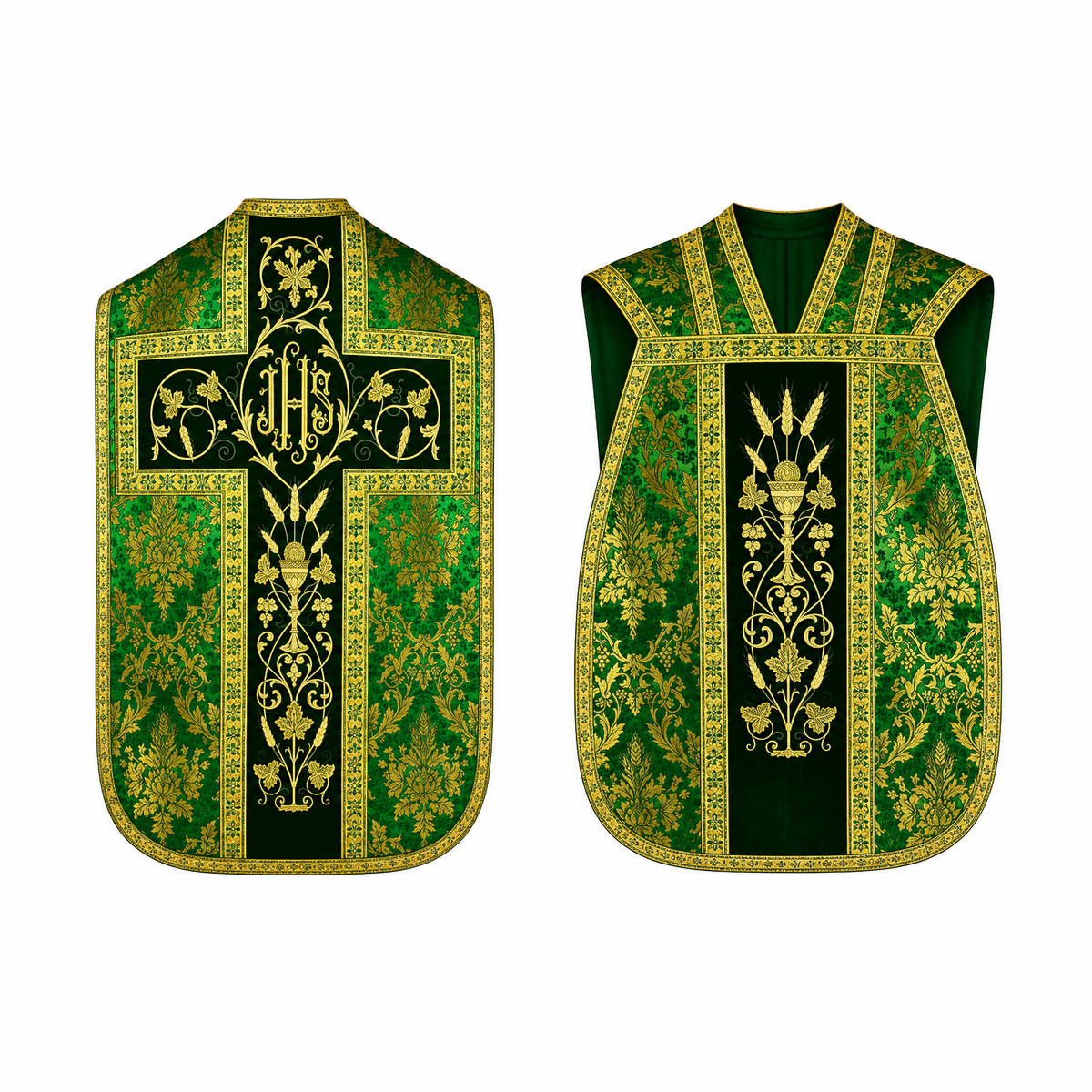 Roman Chasuble with Green Cross