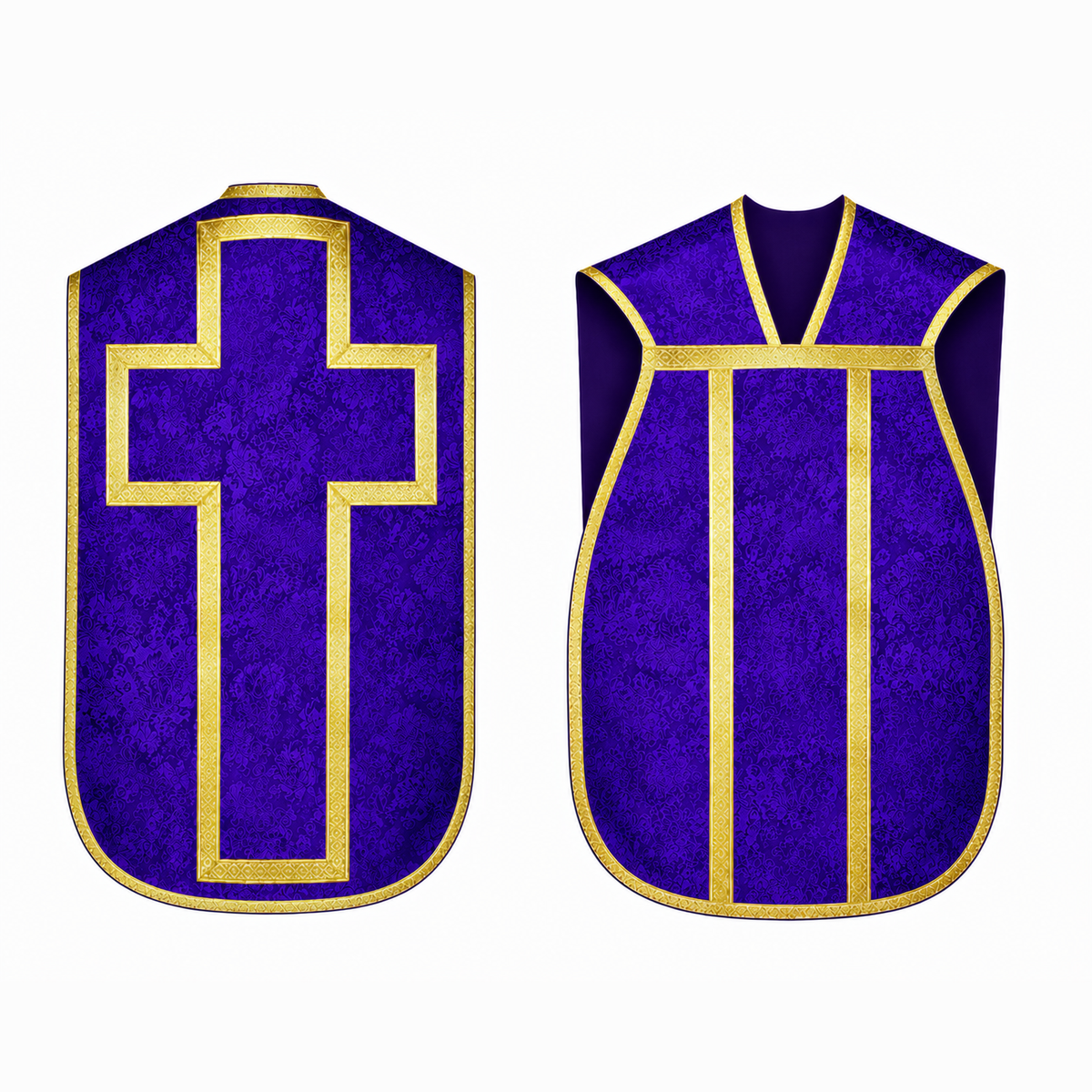 Roman Chasuble with cross Purple