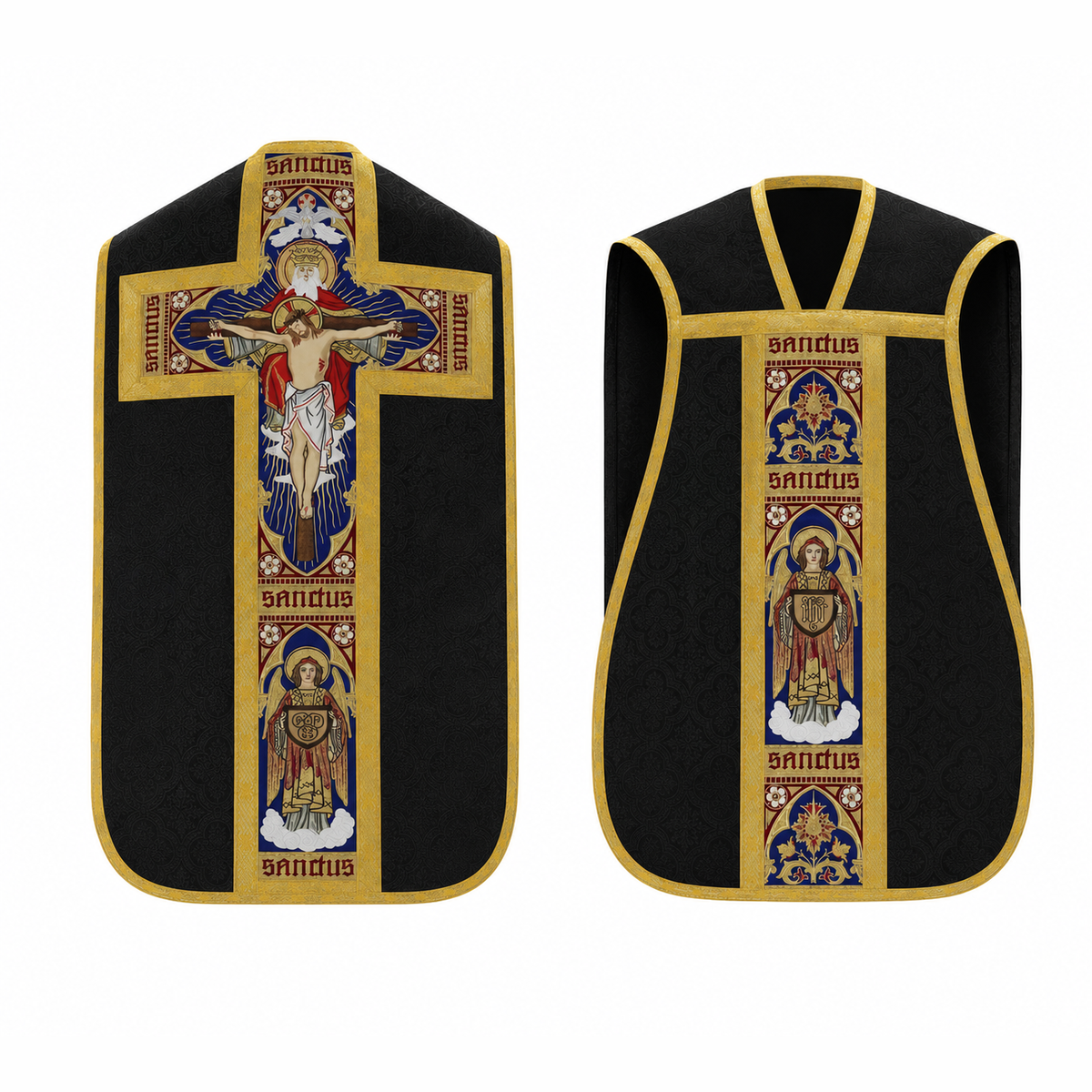 Roman Chasuble with the Holy Trinity Black
