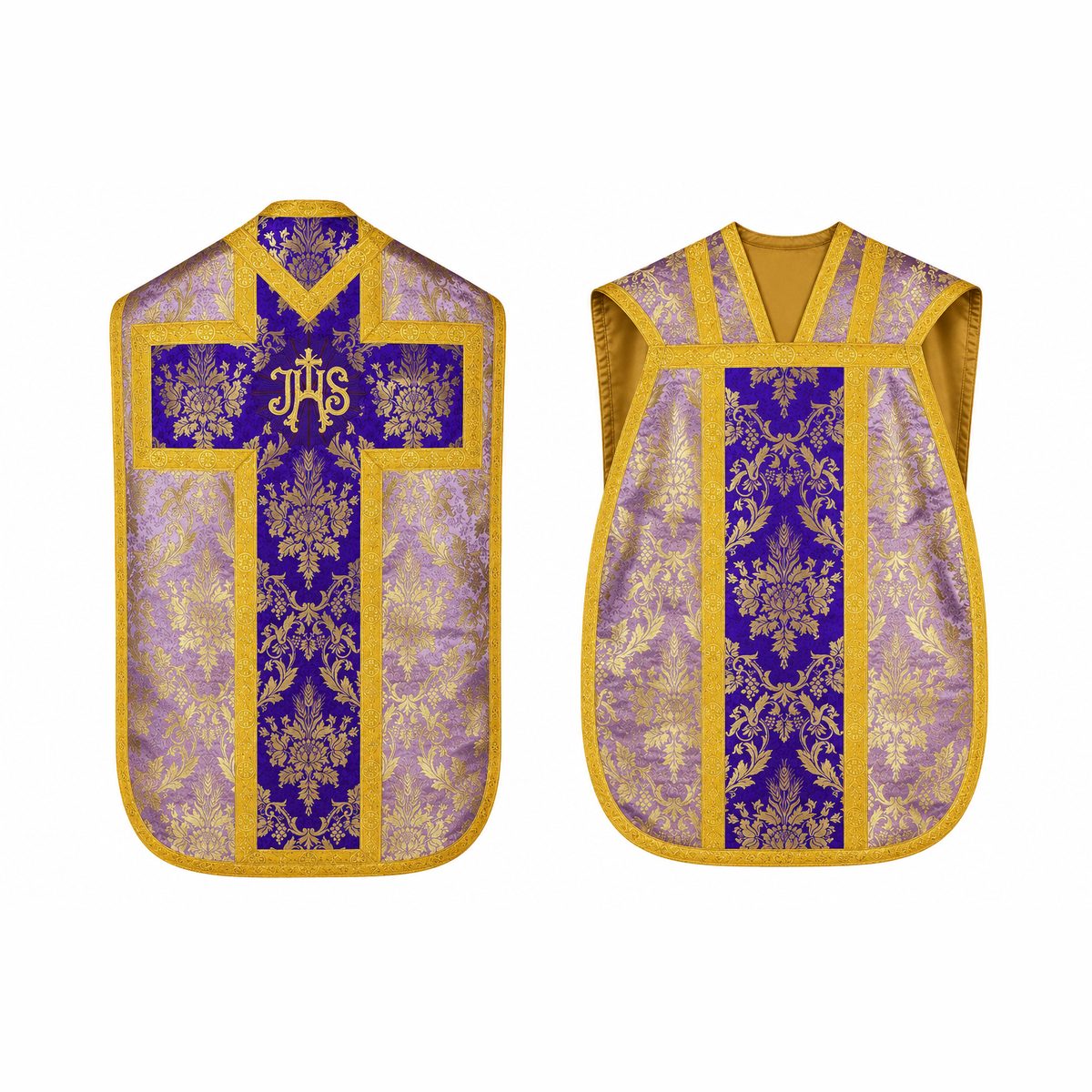 Roman chasuble with cross, Pink and Purple