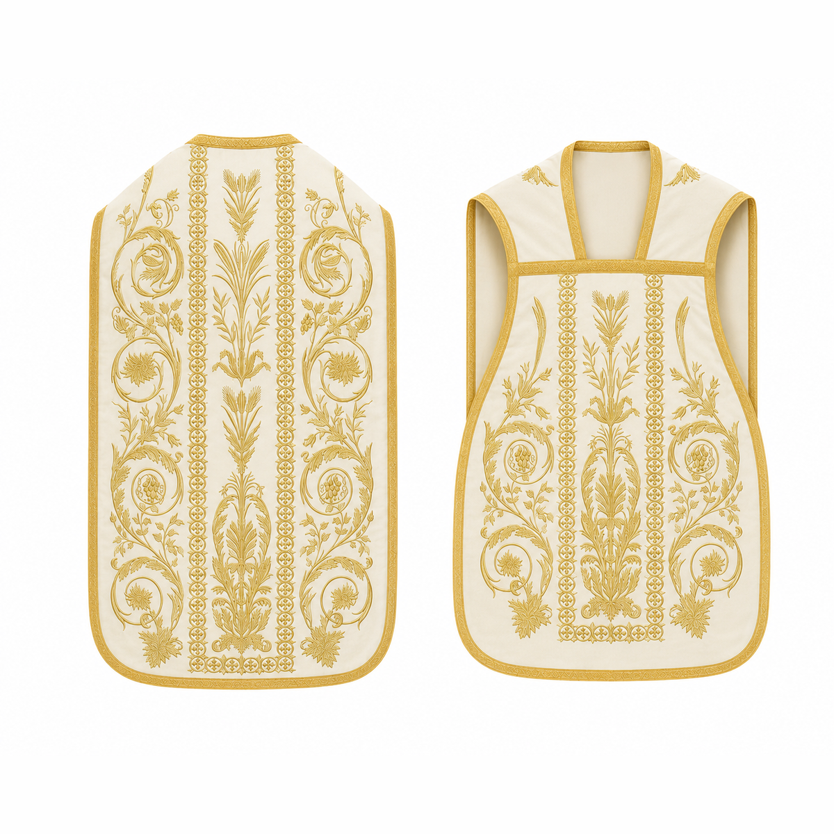 Roman chasuble with embroidery Cream