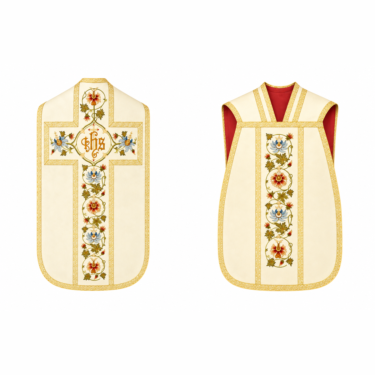Roman Chasuble with Cross, Cream