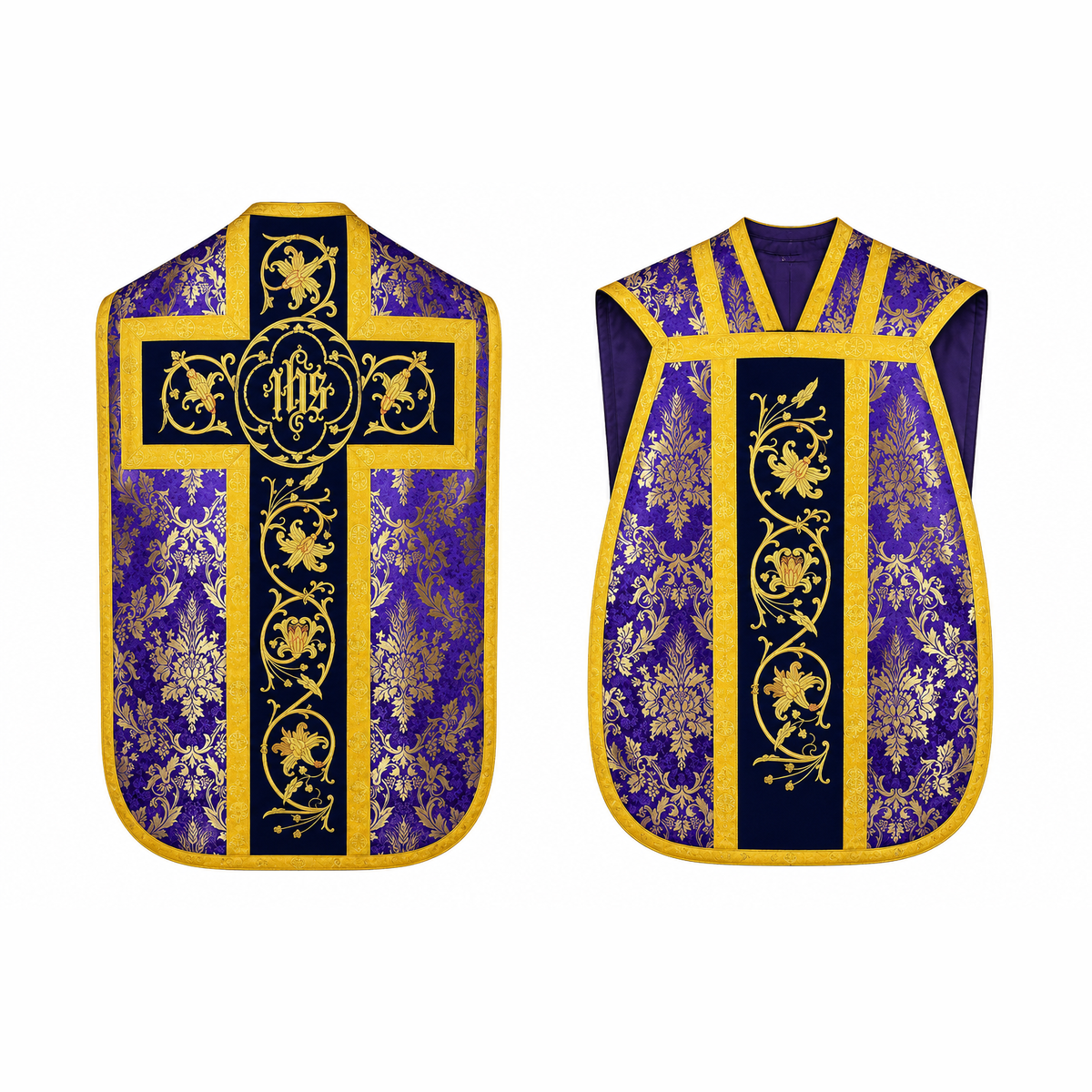 Roman Chasuble with Cross Purple