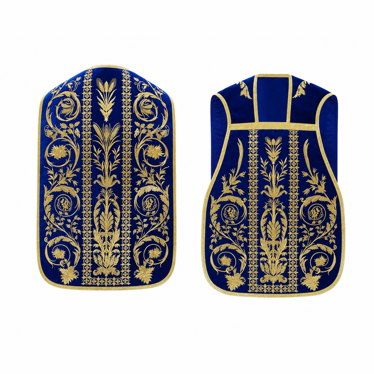 Roman Marian chasuble with embroidery Blue