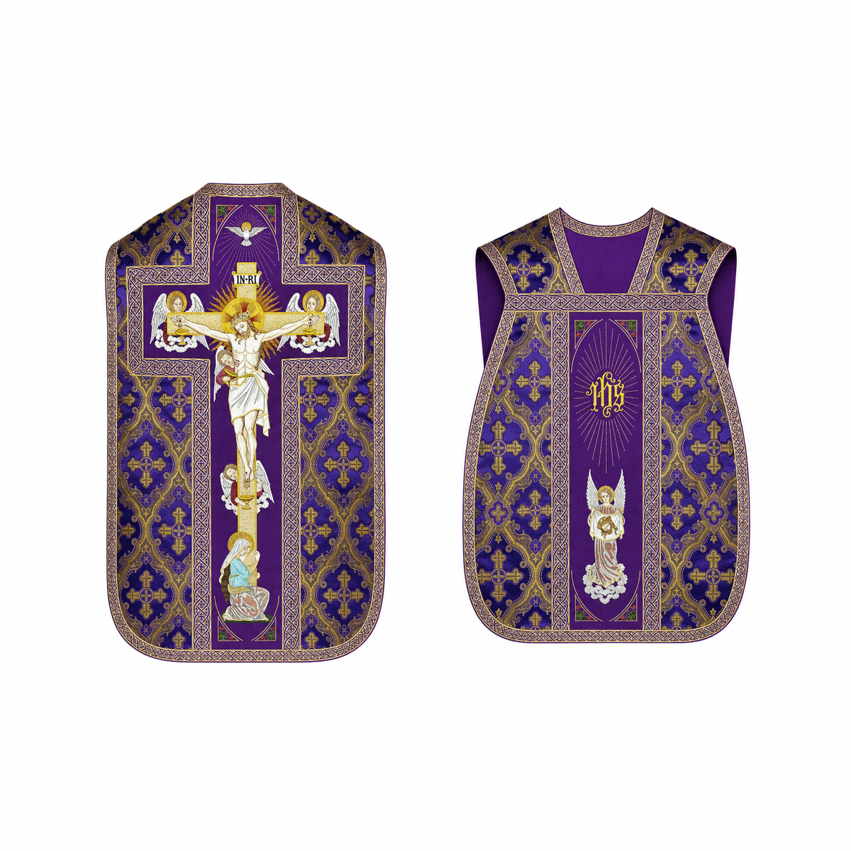 Roman Chasuble "Crucifixion" Violet