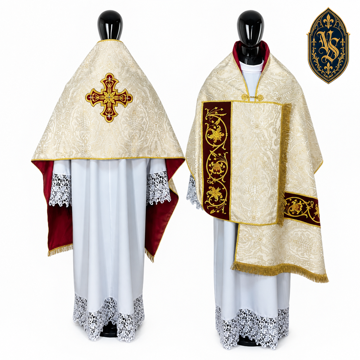 Welon liturgiczny brokatowy haftowany – WLKRB-001