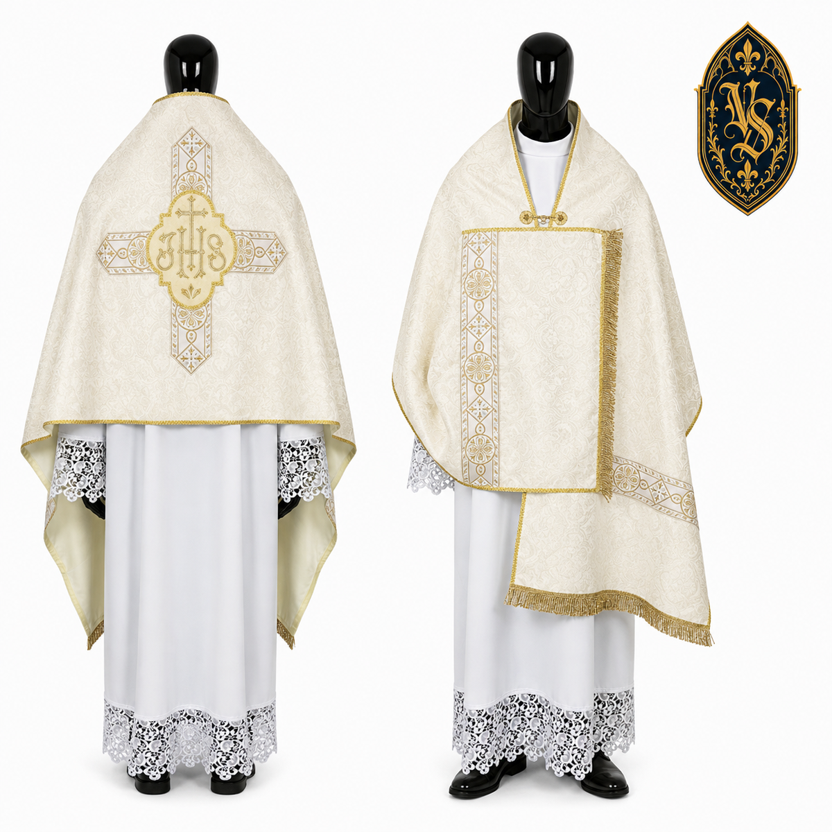 Welon liturgiczny kremowy IHS – WLKRB-004