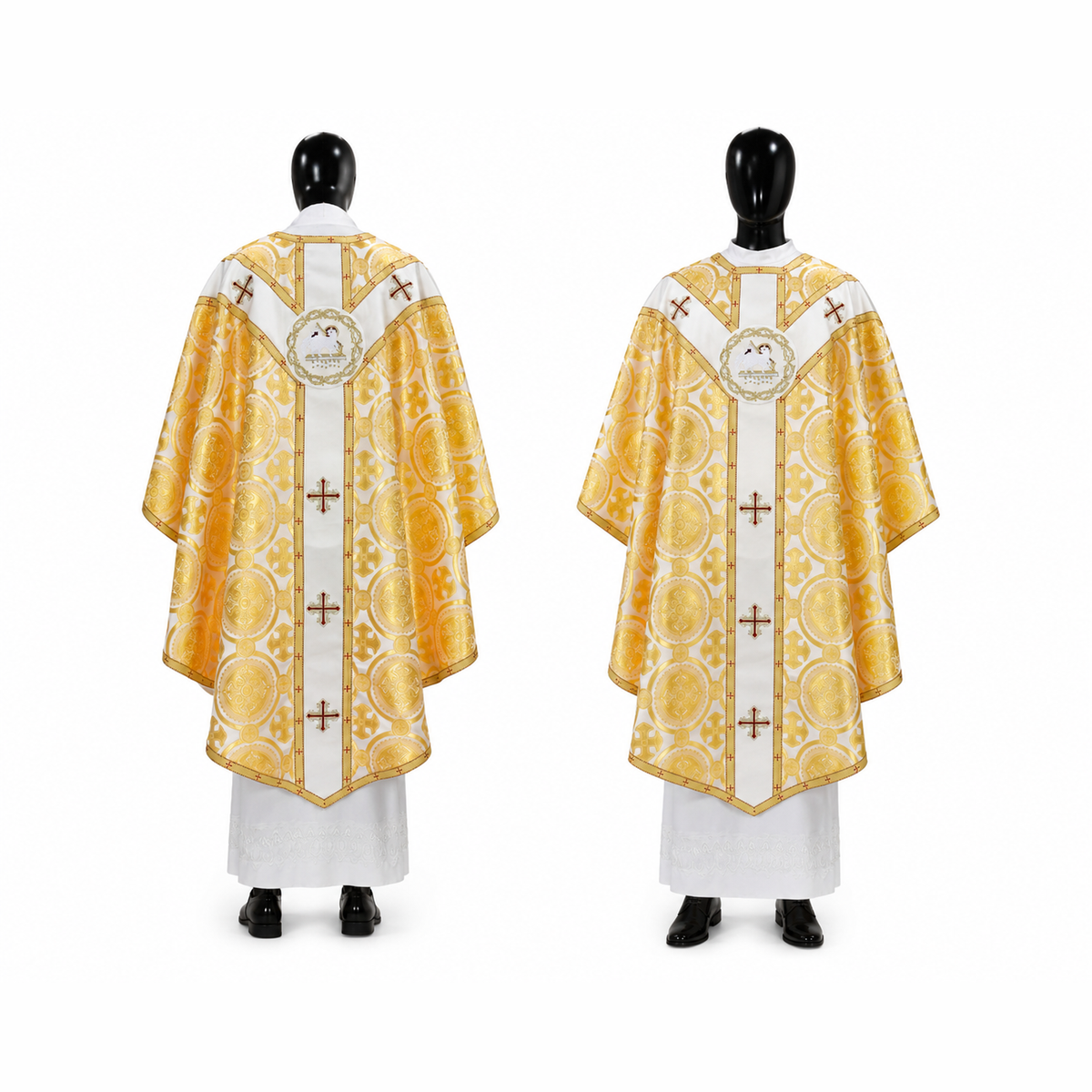 Semi-Gothic Chasuble White and Gold